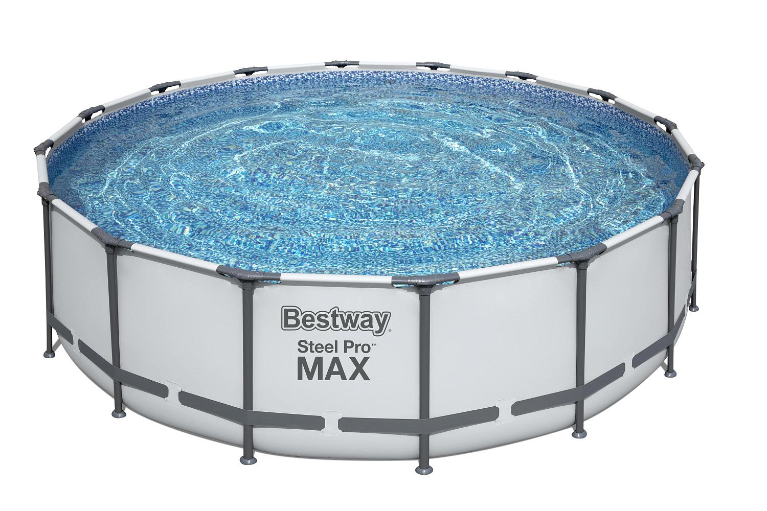 Каркасный бассейн Bestway 5612Z BW, Steel Pro Max 488х122см, 19480л, фильтр-насос, лестница, тент фото 5